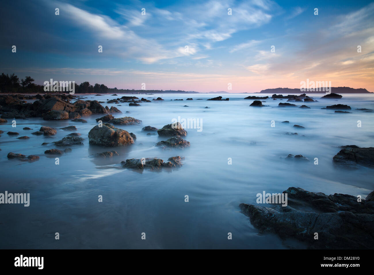 La plage de Ngapali, Rakhine, Myanmar (Birmanie) Banque D'Images