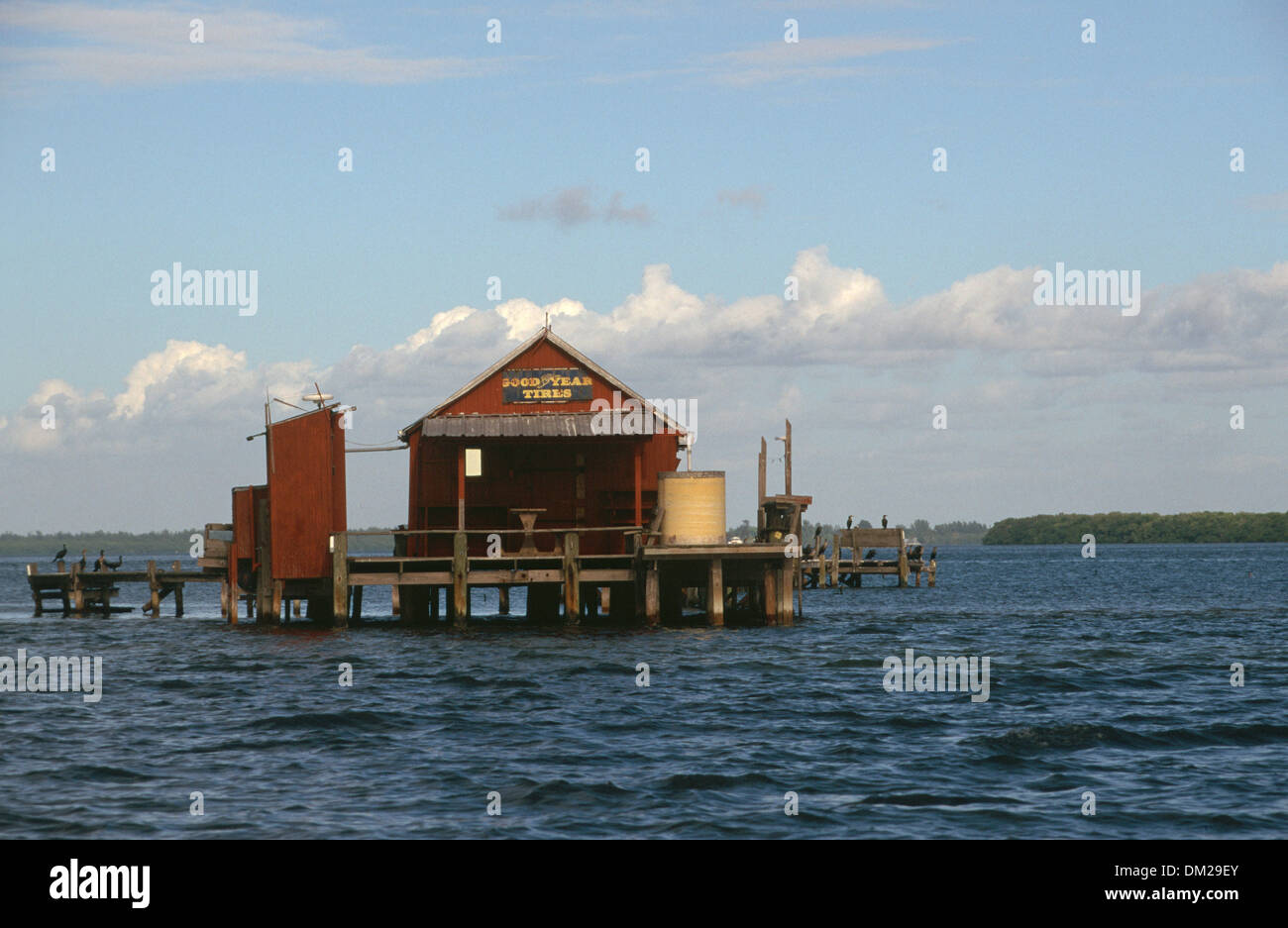 Cabanes de pêche historique de Pine Island Sound, en Floride. Banque D'Images