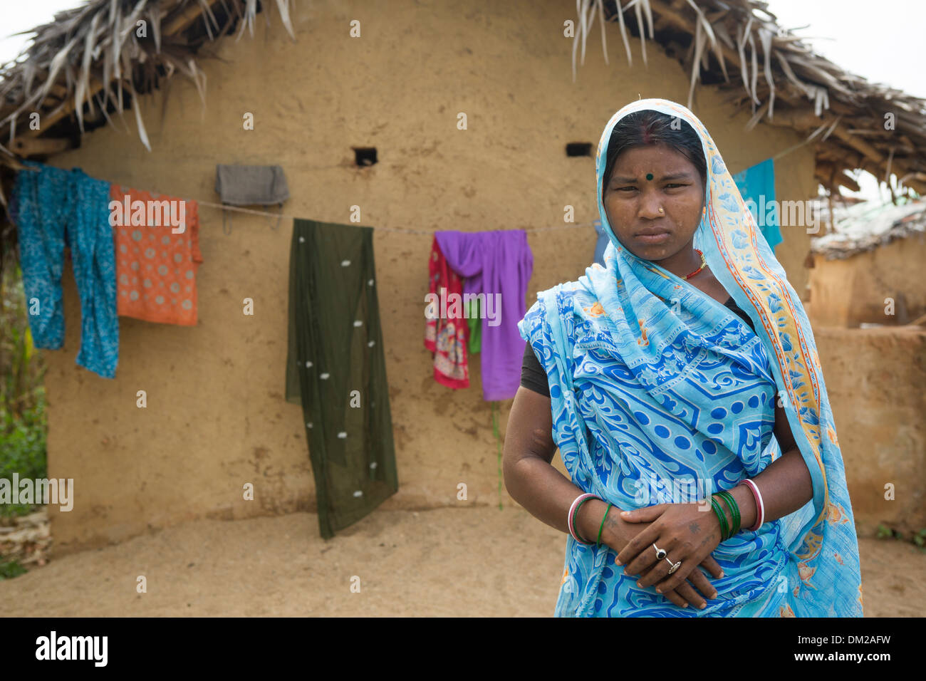 Femme dans l'État du Bihar, en Inde. Banque D'Images