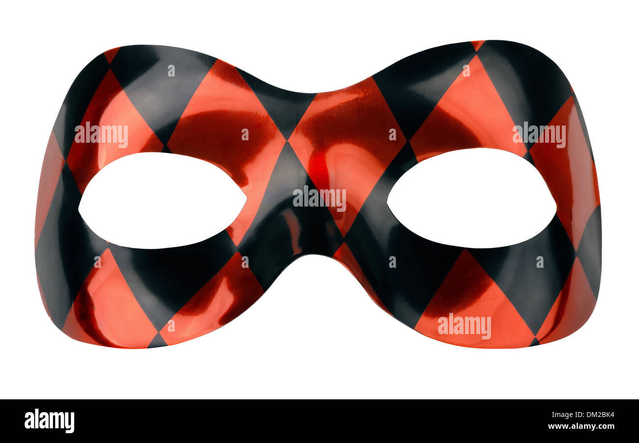 Masque de carnaval rouge et noir isolated on white Banque D'Images