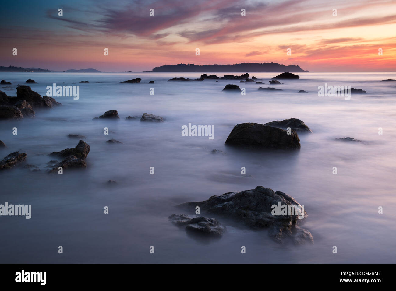 La plage de Ngapali, Rakhine, Myanmar (Birmanie) Banque D'Images