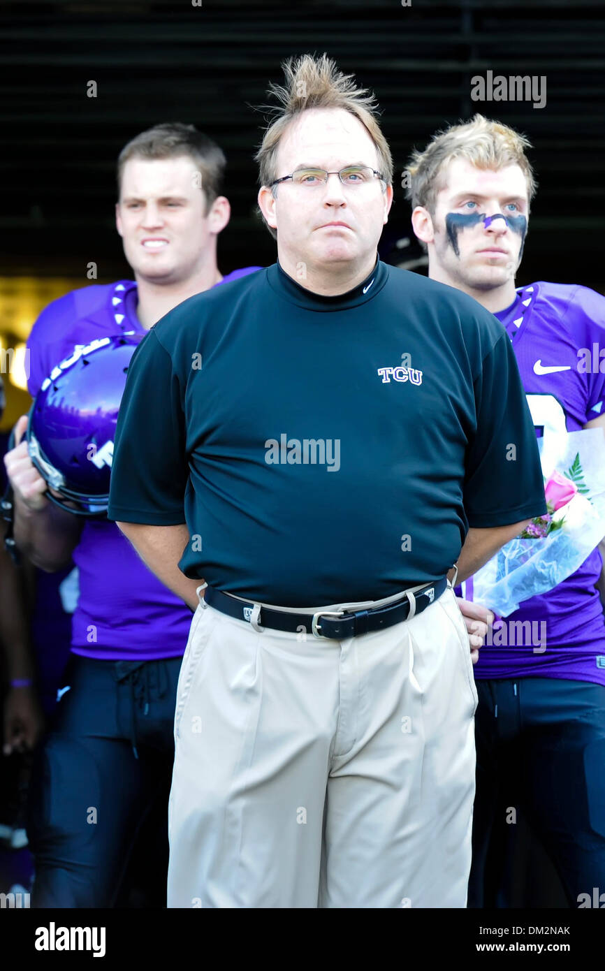 Comme le Nouveau Mexique Lobos joue le # 4 TCU Horned Frogs au stade Amon G. Carter à Fort Worth, Texas. TCU croisait 51-10 gagner gagner leur première saison invaincu en 71 ans et d'eurojargon dans le BCS pour la première fois. (Crédit Image : © Steven Leija/global/ZUMApress.com) Southcreek Banque D'Images