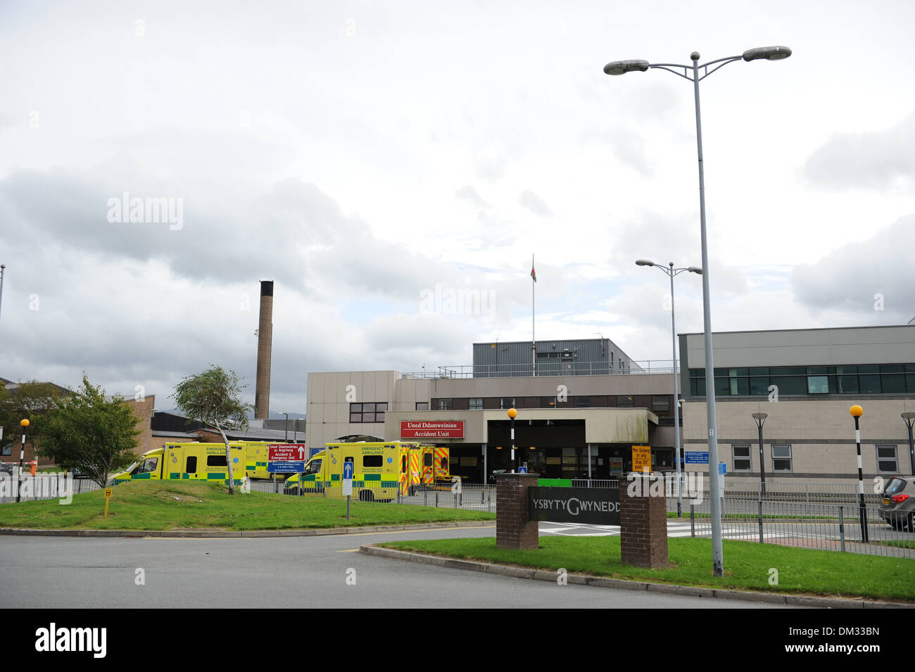 L'A&e / unité d'accident d'Ysbyty Gwynedd Hospital à Bangor. Banque D'Images