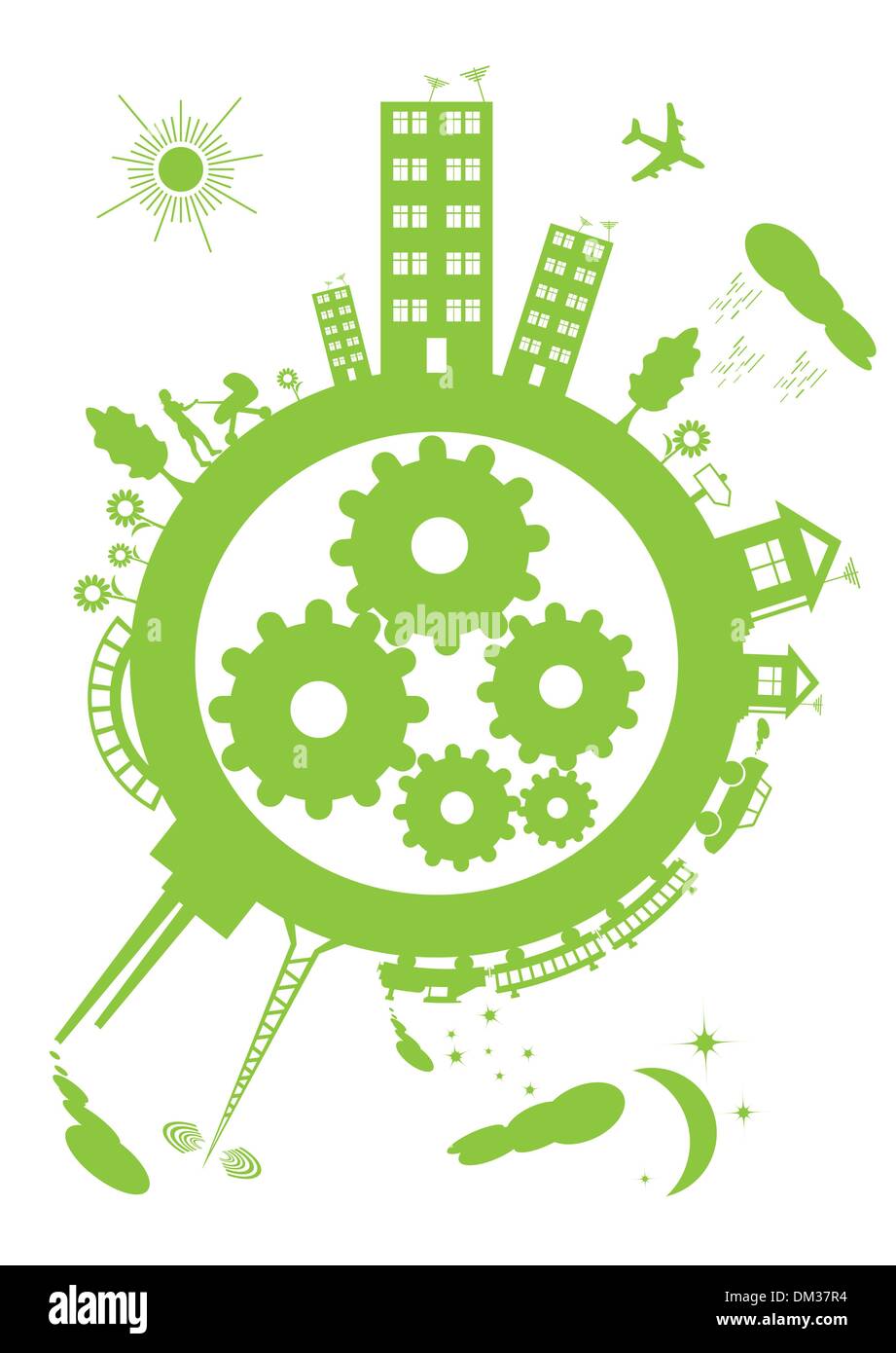 Planète verte Illustration de Vecteur