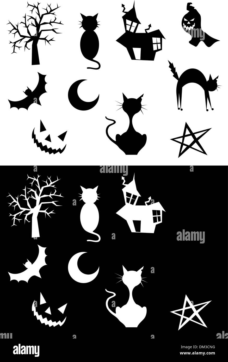 Silhouettes d'Halloween Illustration de Vecteur