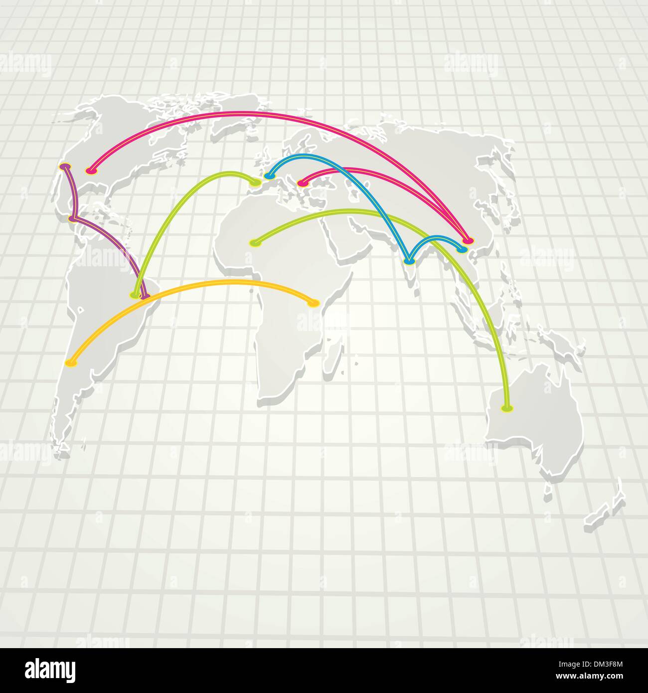 Routes commerciales du monde Illustration de Vecteur