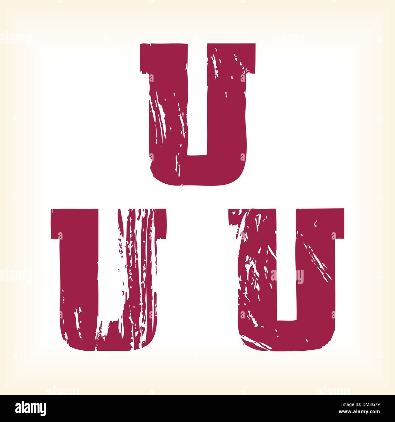 Grunge vecteur U - lettre alphabet de type vectoriel - Dalle serif Illustration de Vecteur