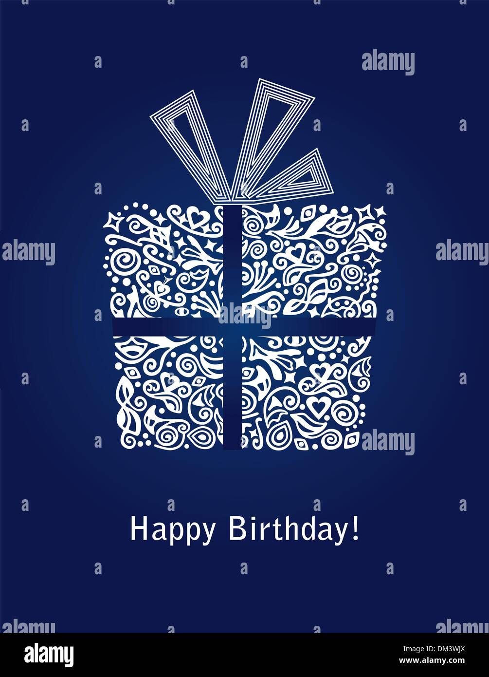 Carte Joyeux anniversaire bleu Illustration de Vecteur