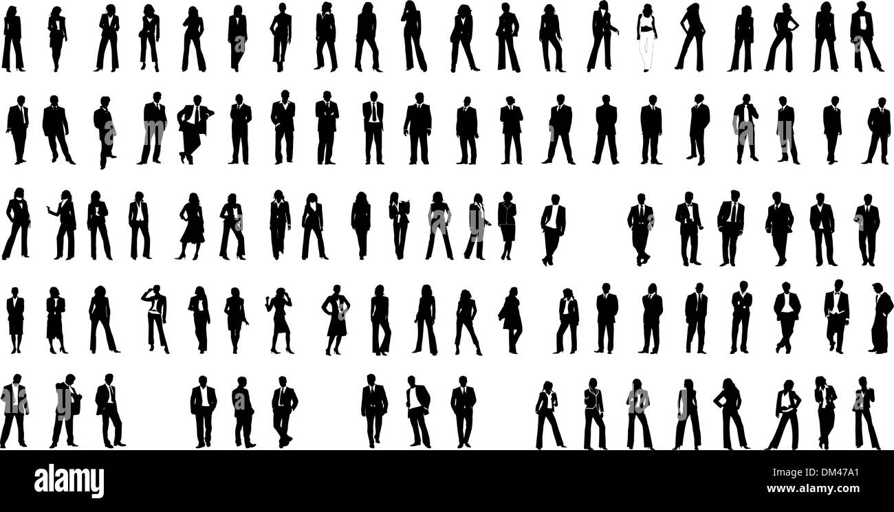 Centaines de personnes silhouette Illustration de Vecteur