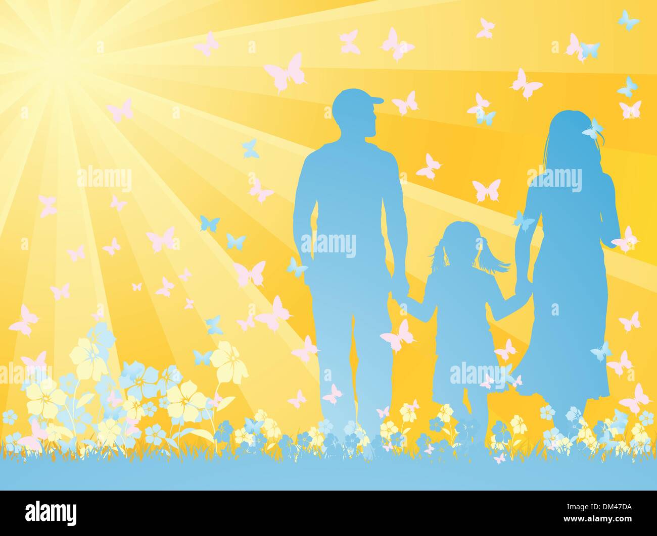 Silhouette de la famille Illustration de Vecteur