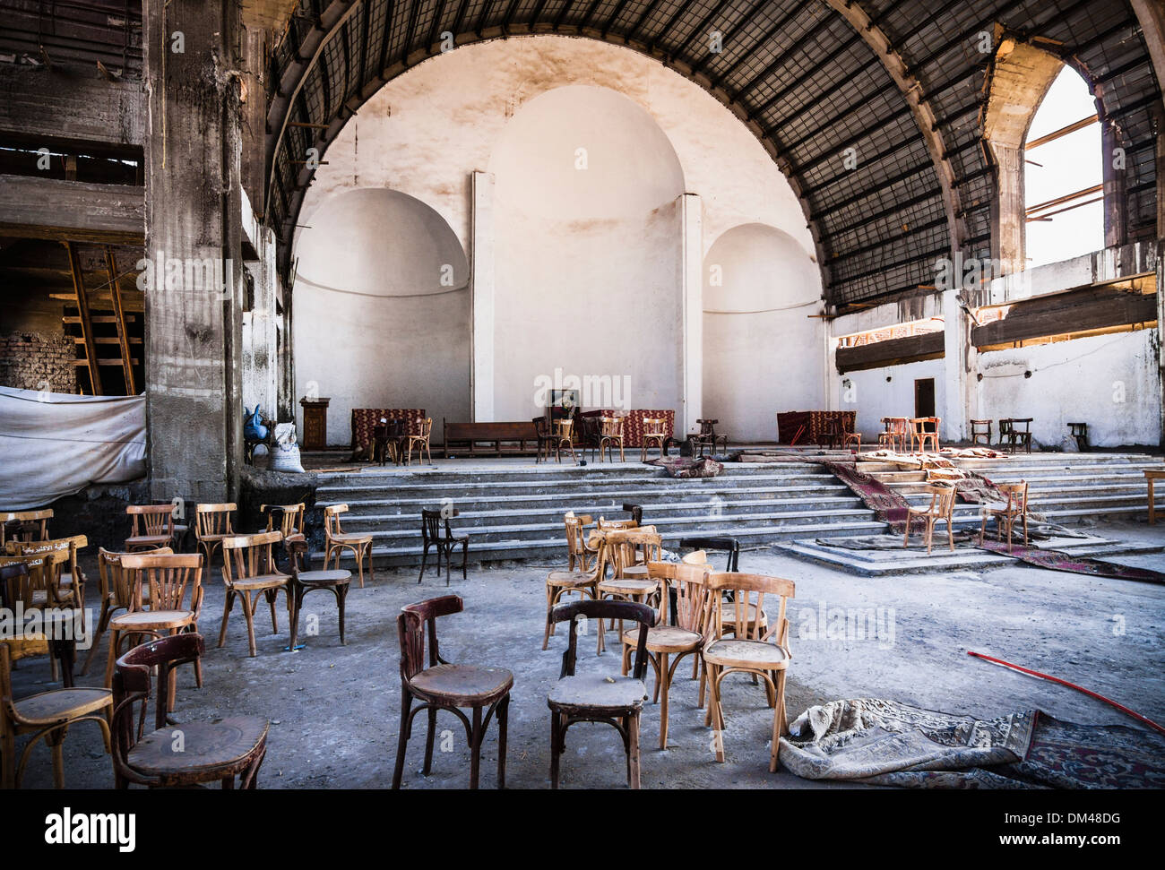 La cathédrale copte nouvelle inachevée de Louxor. Dans la foulée du Printemps arabe, c'est l'achèvement demeure incertaine. L'Égypte. Banque D'Images