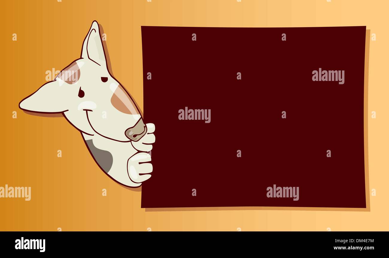 Bull-terrier dog et carte Illustration de Vecteur