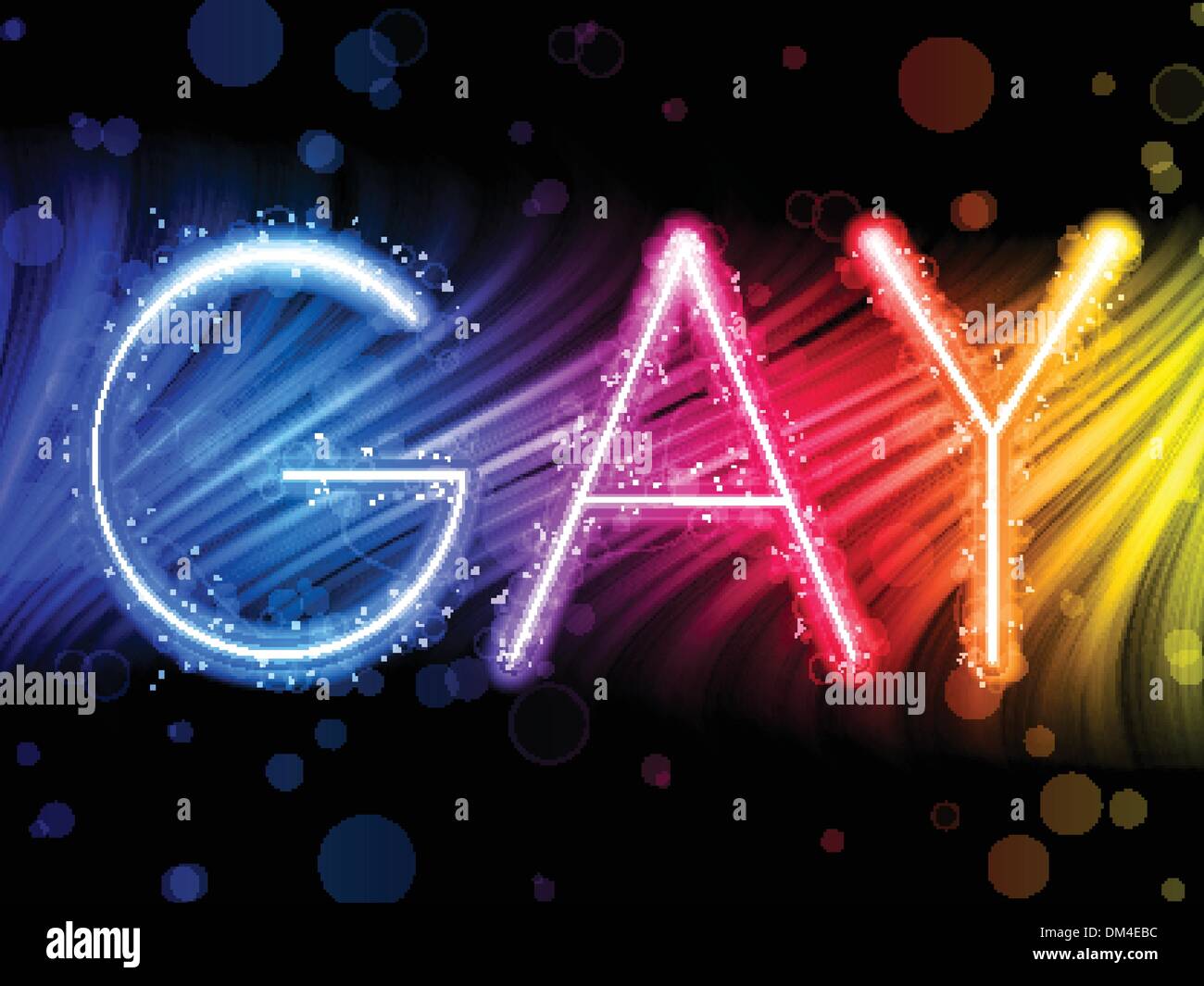 Gay Pride Résumé vagues colorées sur fond noir Illustration de Vecteur