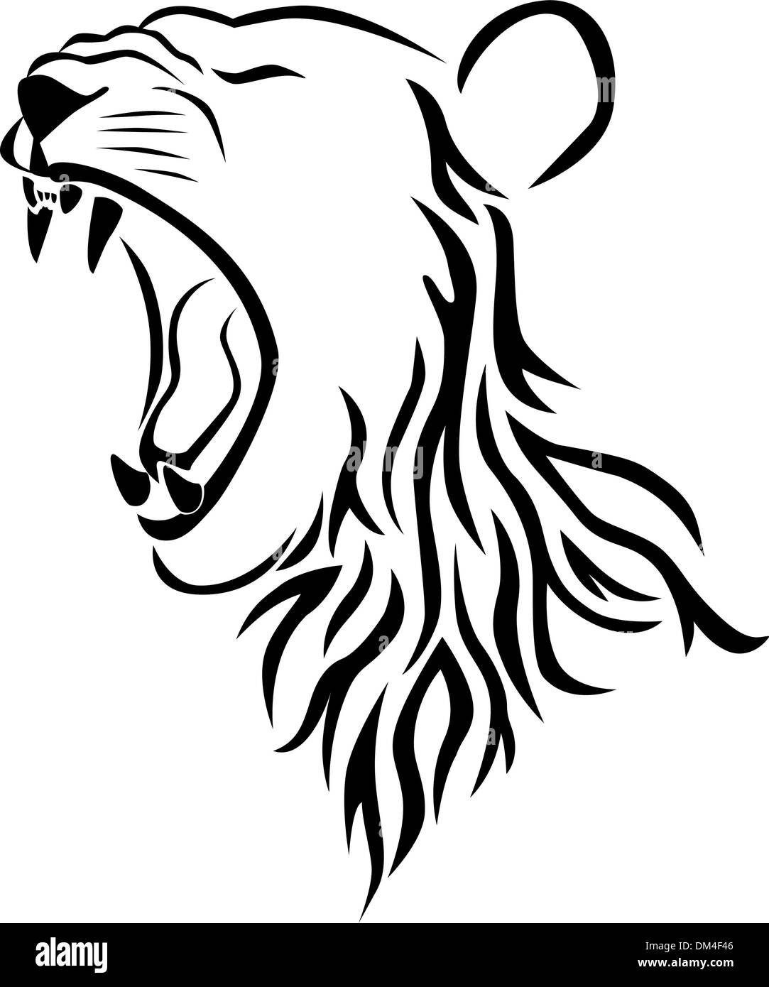 Vector tattoo tête de lion Illustration de Vecteur