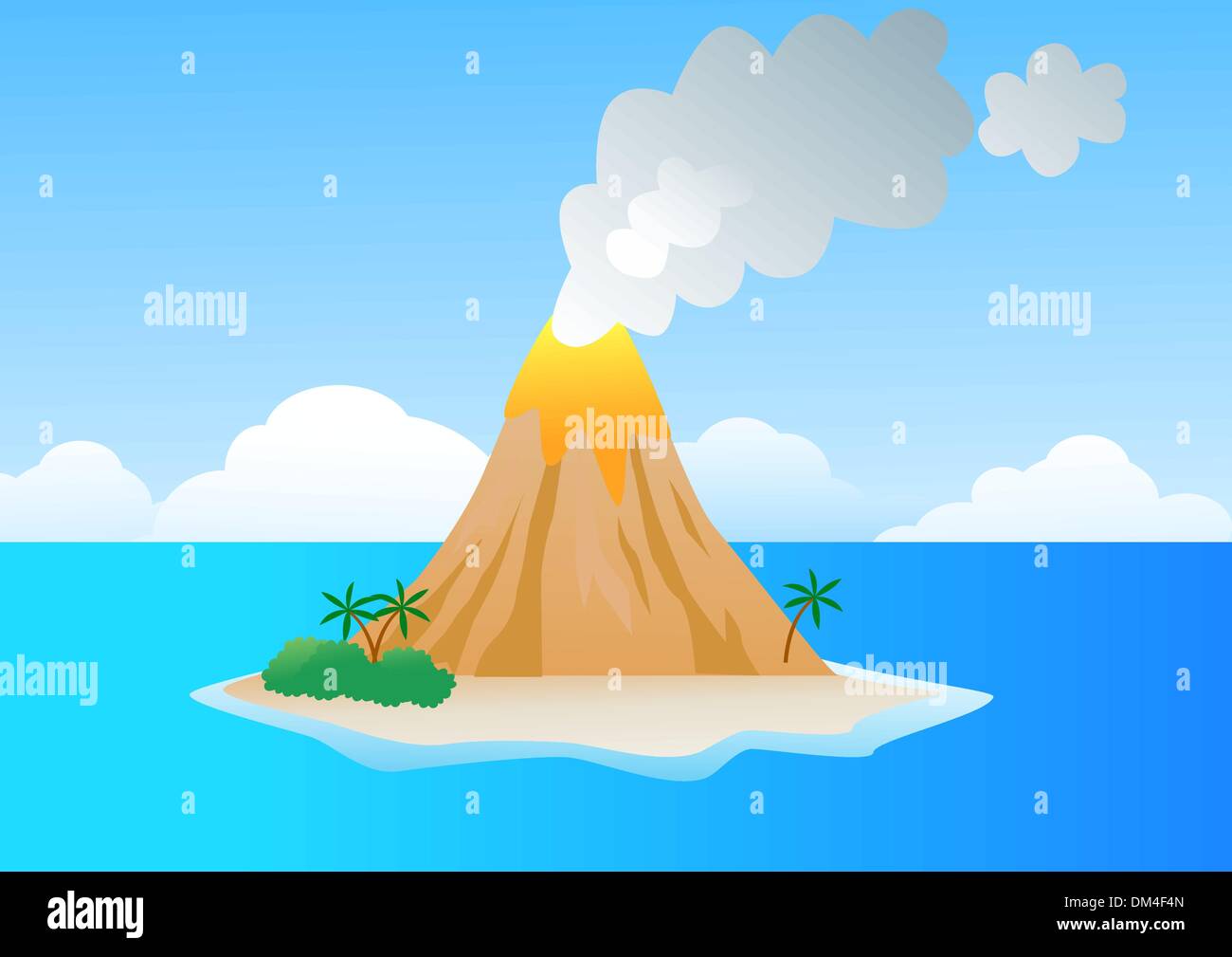 L'éruption du volcan de vecteur Illustration de Vecteur
