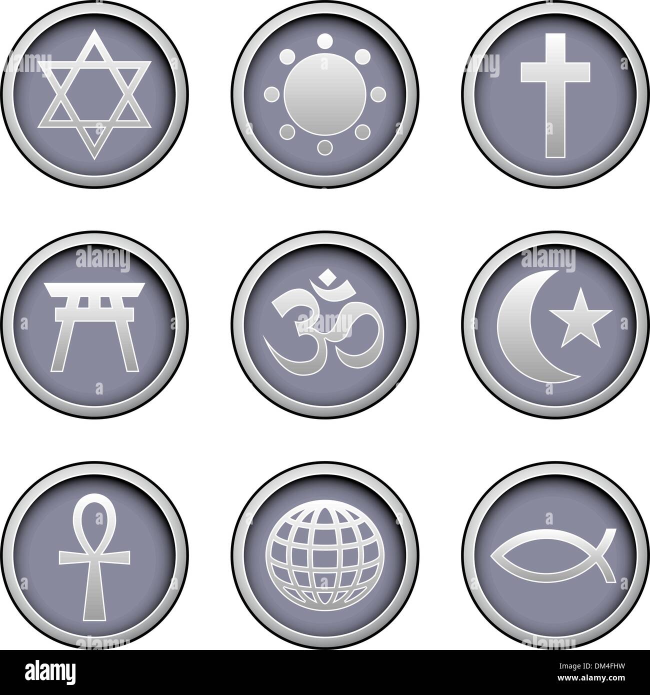 Symbole de la religion mondiale web icons Illustration de Vecteur