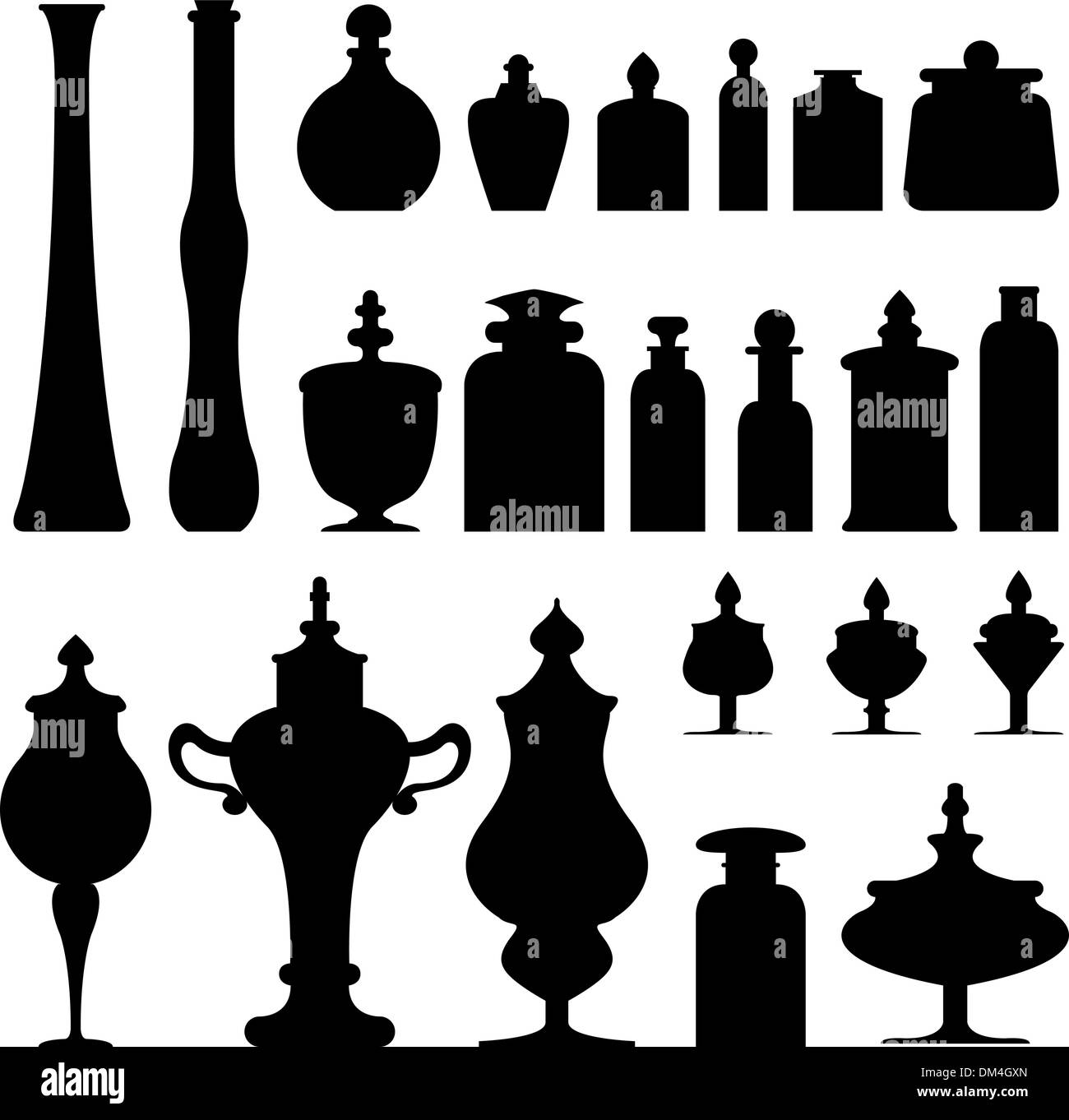 Des vases, des bouteilles et des urnes Illustration de Vecteur