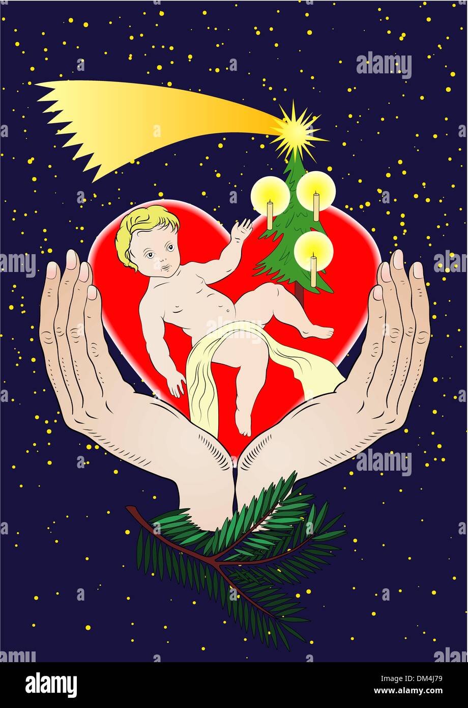 L'enfant Jésus - nuit de Noël - vector Illustration de Vecteur