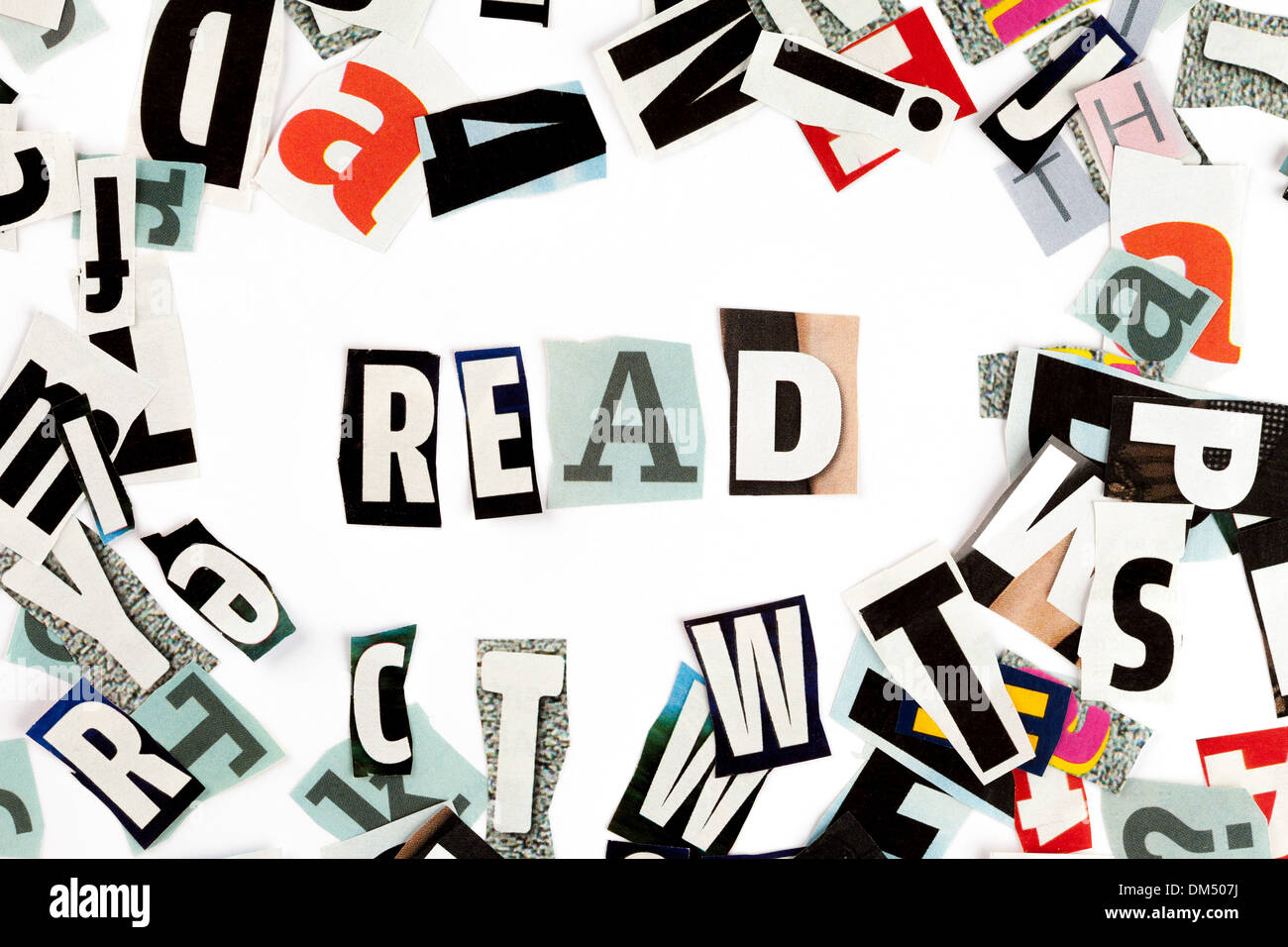 Lire inscription a été faite avec des lettres découpées Banque D'Images