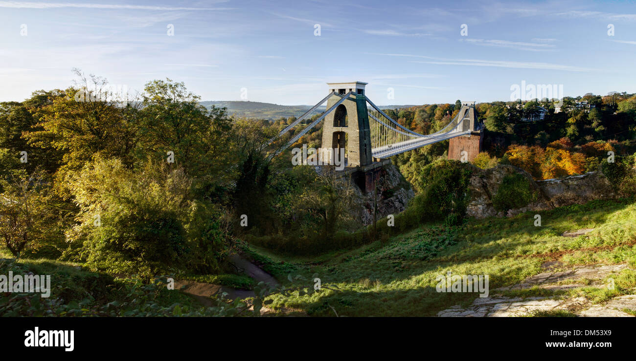 Tôt le matin, Clifton Suspension Bridge. Bristol, novembre 2013. Banque D'Images
