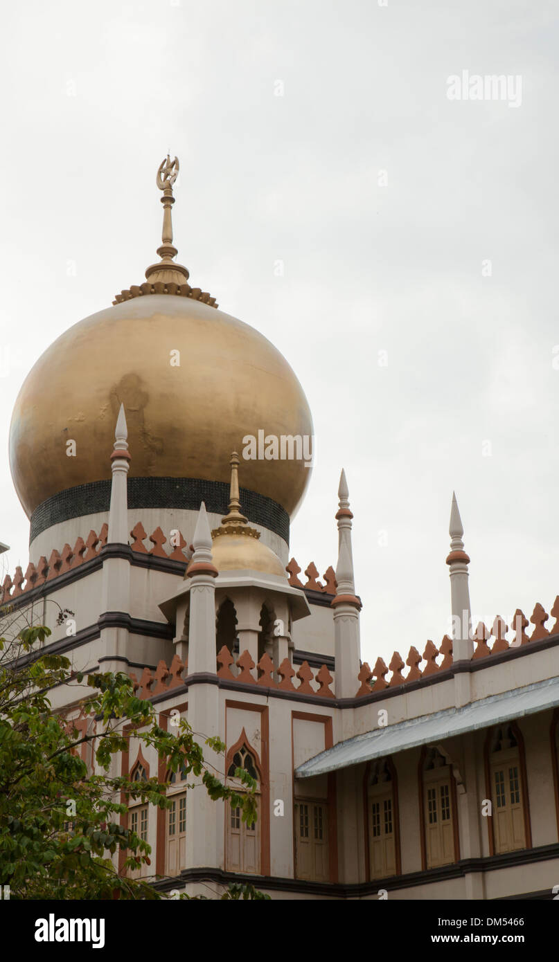 Détail de Masjid Sultan, la Mosquée Sultan, Arab Street, à Singapour. Banque D'Images