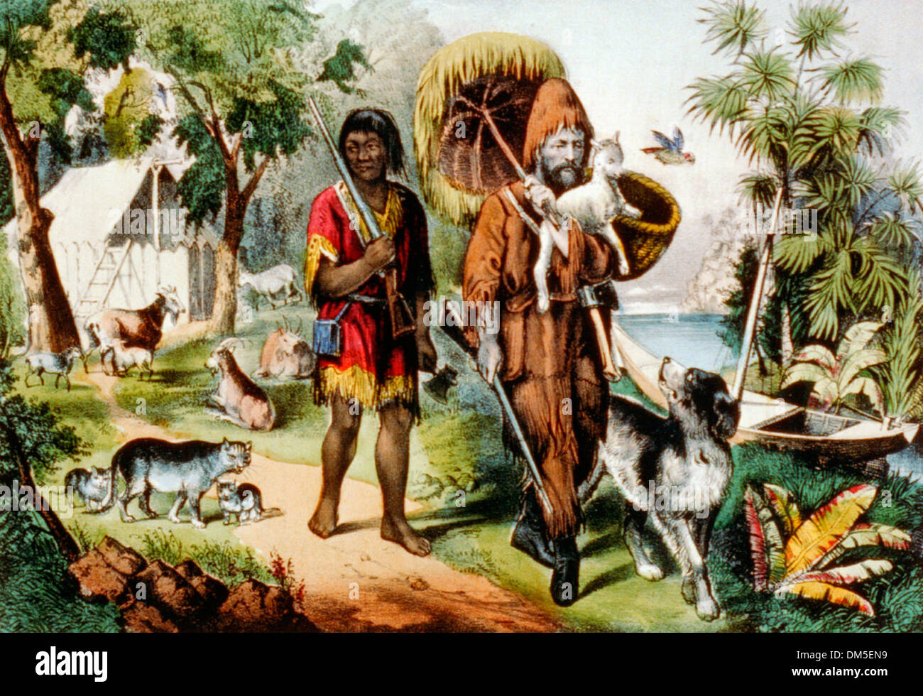 Robinson Crusoe Et Son Ami Vendredi Photo Stock Alamy