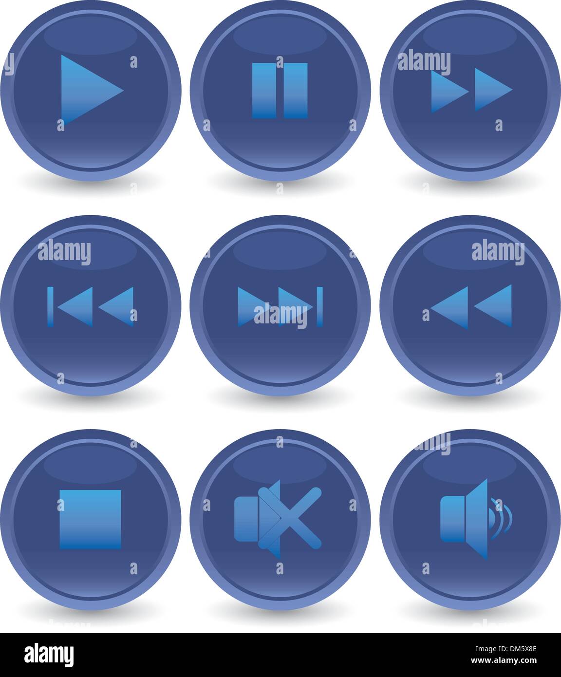 Blue web icons set Illustration de Vecteur