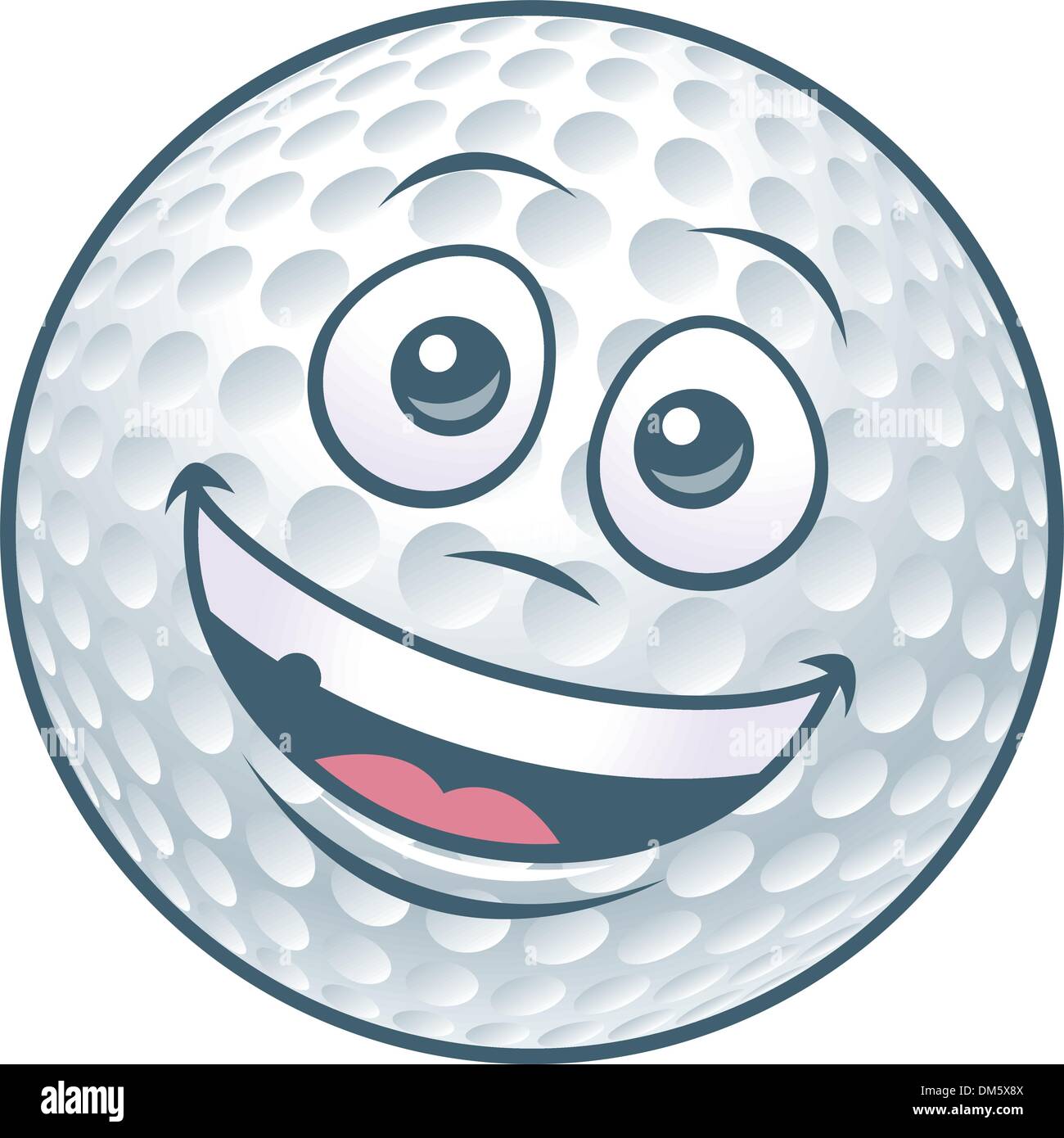 Balle de Golf Cartoon Character Illustration de Vecteur