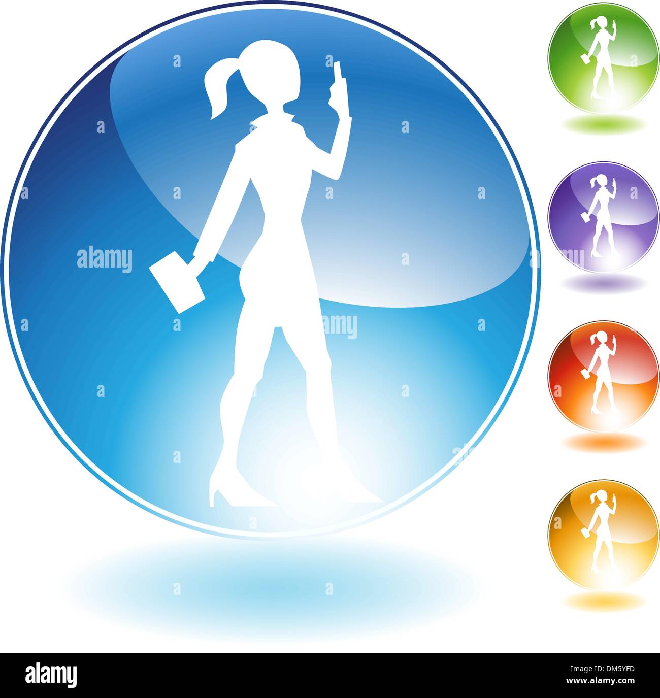 Business Woman Texting Crystal Illustration de Vecteur