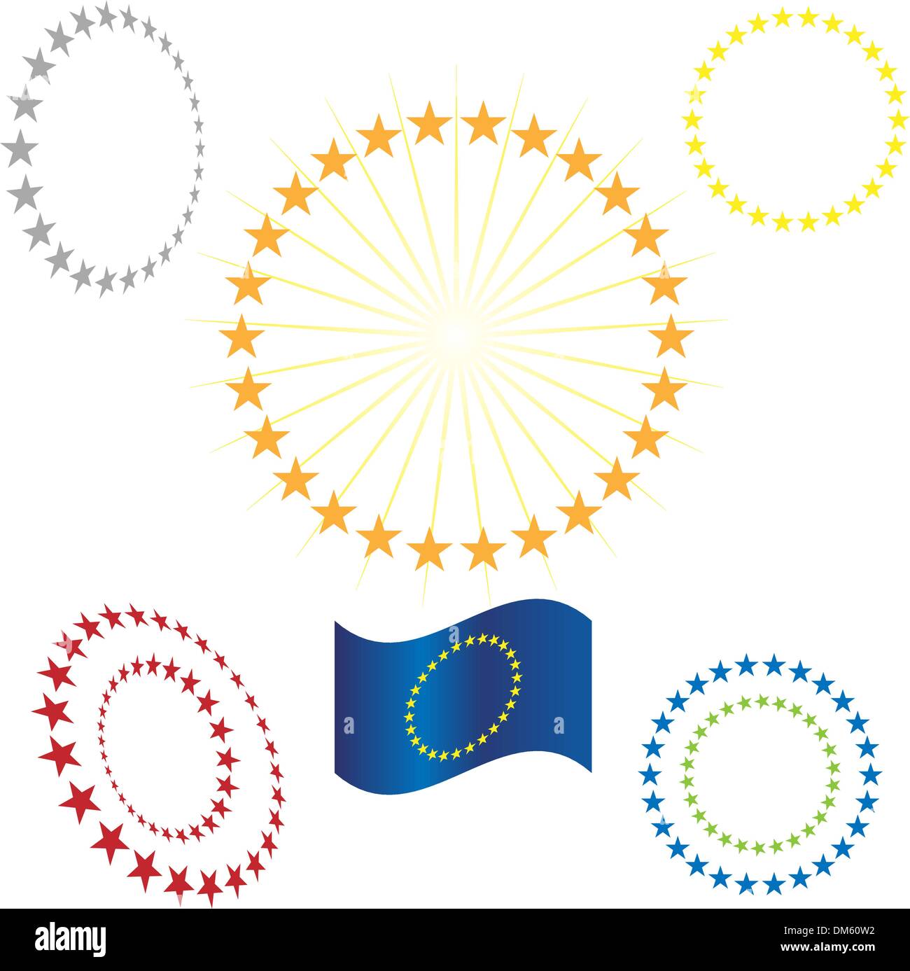 Gold Star Circle Illustration de Vecteur