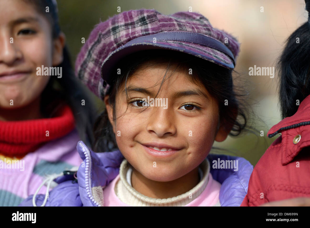 Girl, portrait, El Alto, département de La Paz, Bolivie Banque D'Images