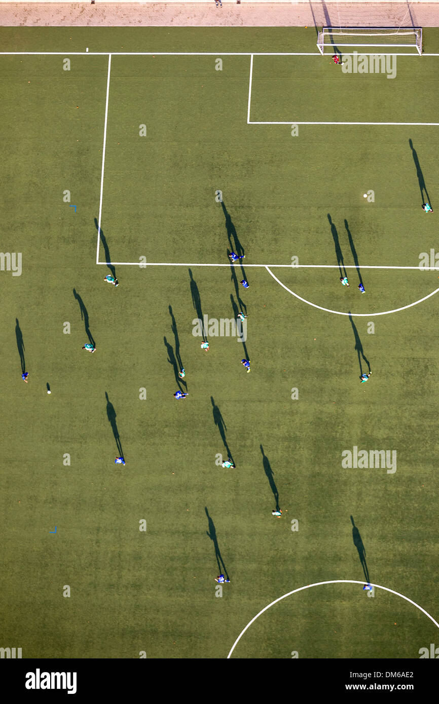 Vue aérienne, astro de football sur gazon, Mülheim an der Ruhr, Ruhr, Rhénanie du Nord-Westphalie, Allemagne Banque D'Images