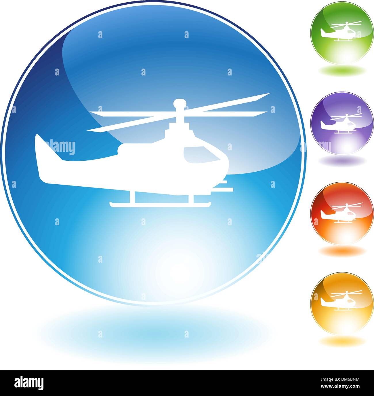 Icône Crystal hélicoptère Illustration de Vecteur