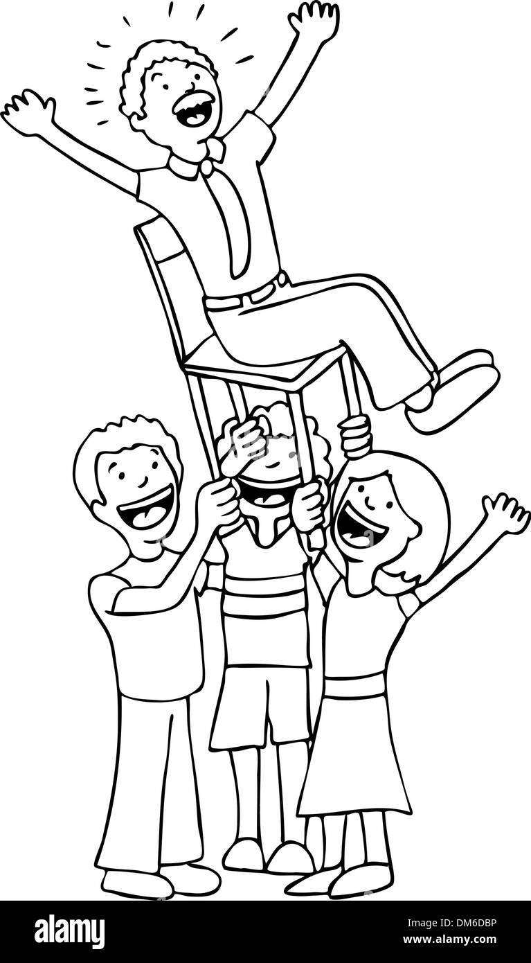 Hourra pour Papa - noir et blanc Illustration de Vecteur