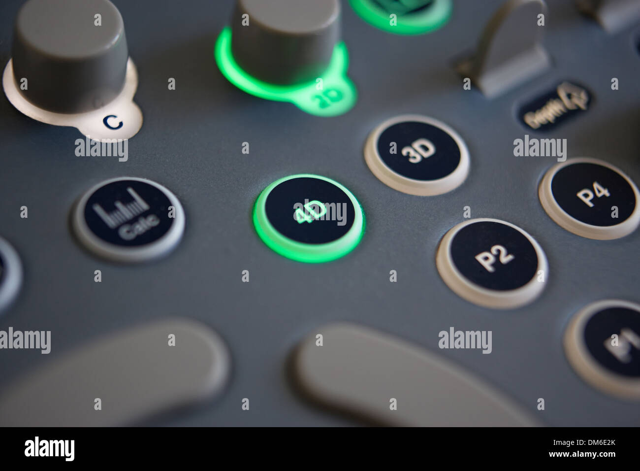 Close Up des contrôles sur la machine d'échographie 4D Banque D'Images