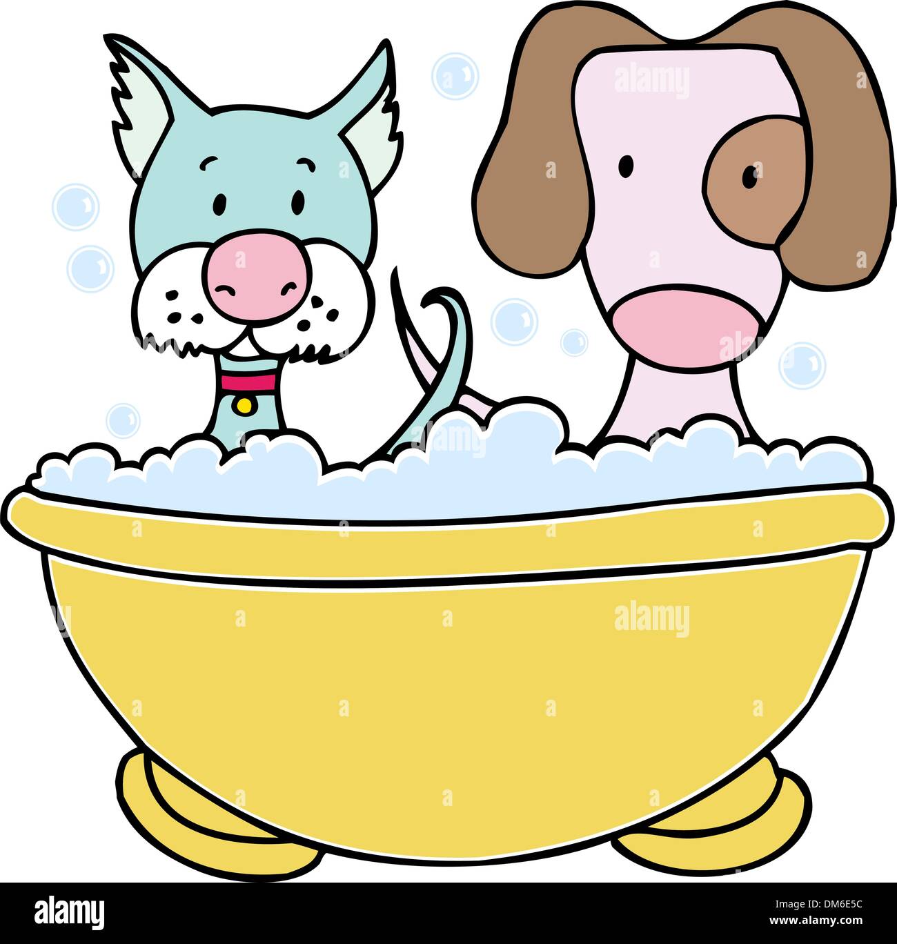 Baignoire pour chien et chat Illustration de Vecteur