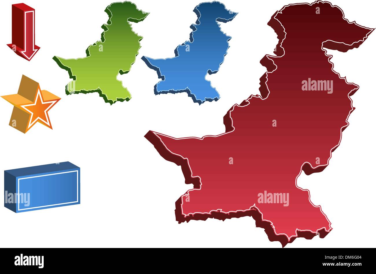 Mappa del pakistan Banque d'images détourées - Alamy