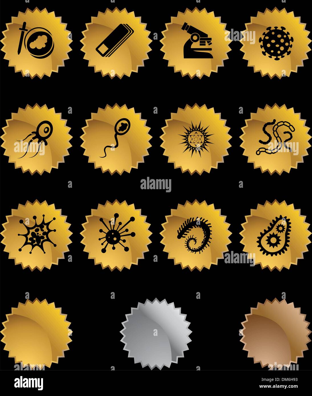 Icônes microscopiques Illustration de Vecteur