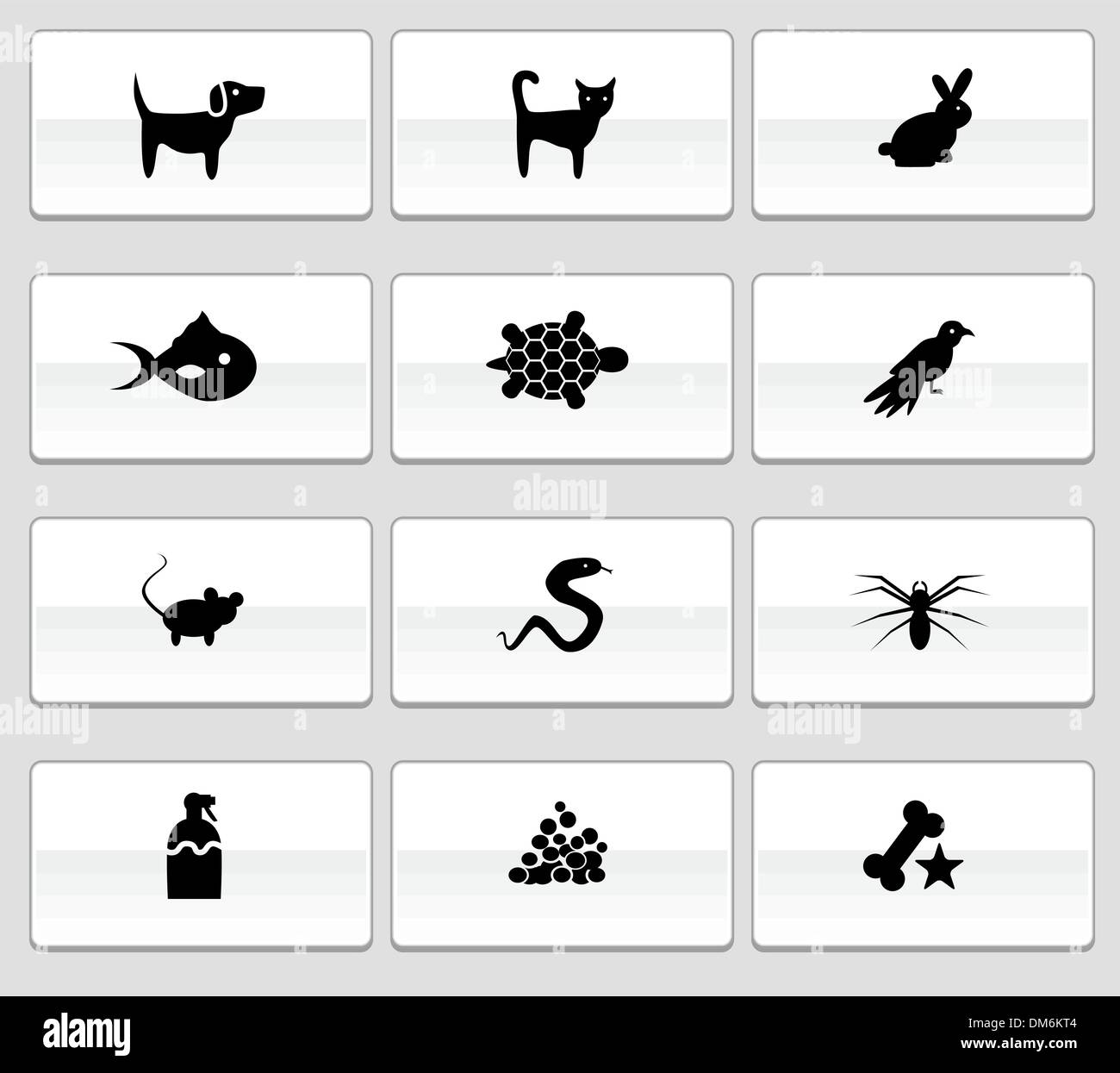 Icônes pour animaux de compagnie Illustration de Vecteur