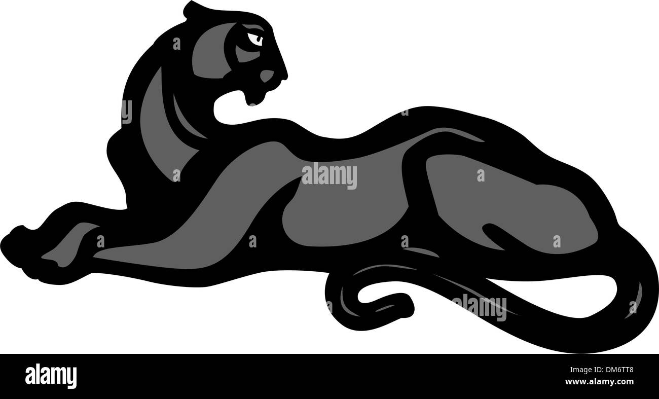 Vecteur silhouette noire panthère Illustration de Vecteur