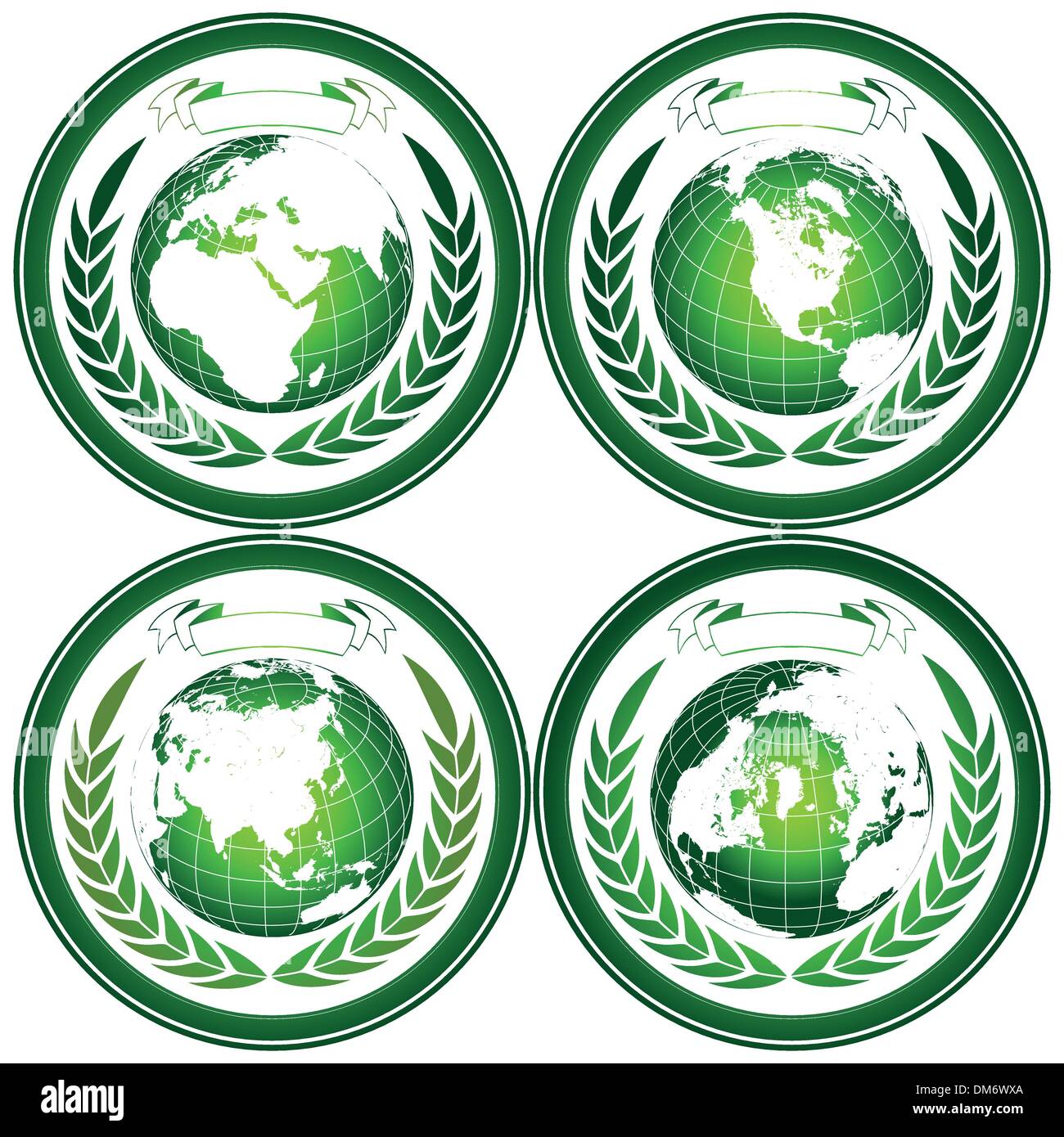 Planète timbres avec gerbe Illustration de Vecteur