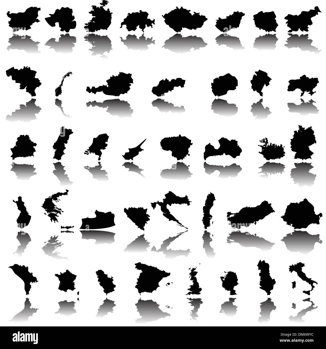 Cartes de l’Europe Illustration de Vecteur