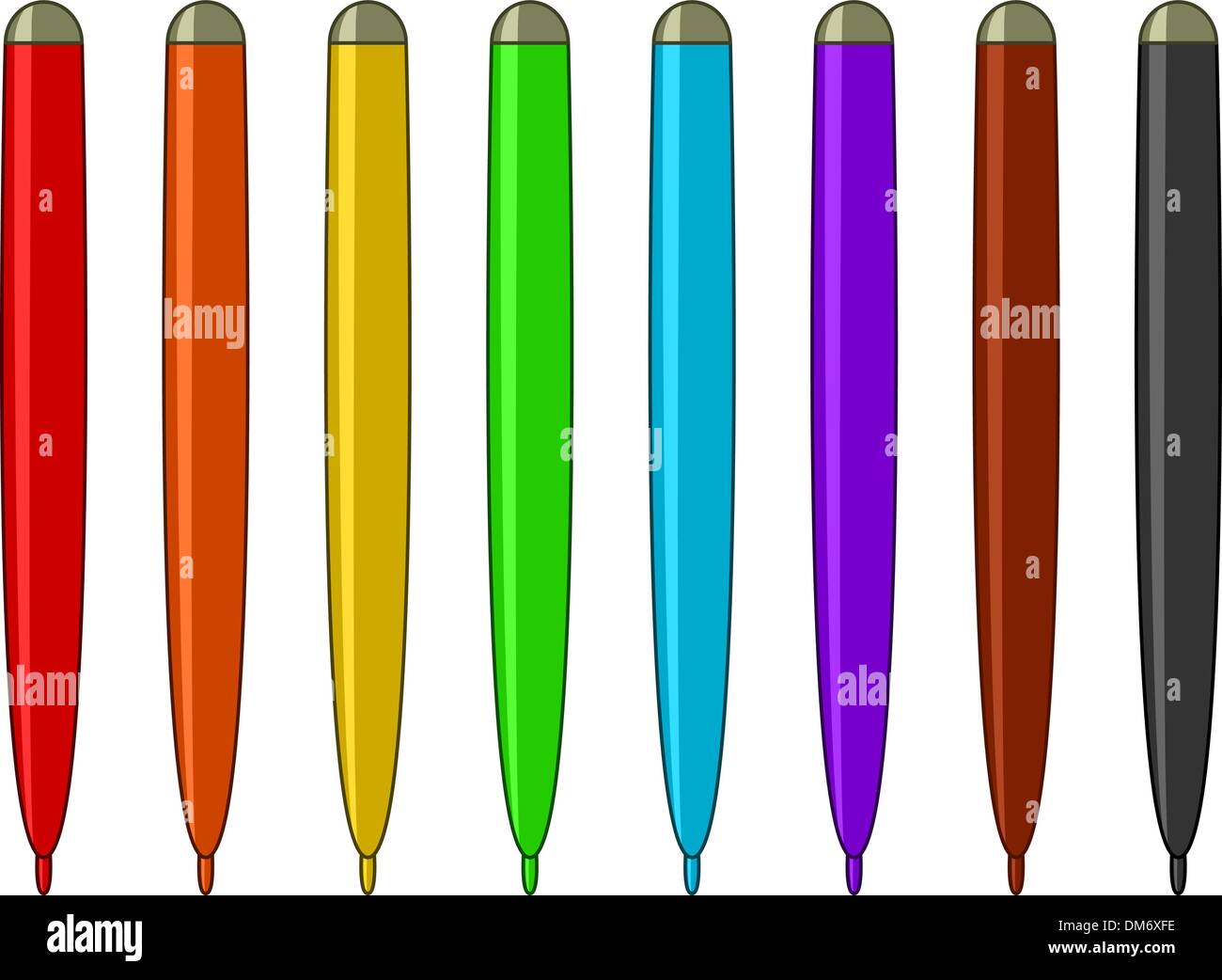 Ensemble de feutres multicolores Illustration de Vecteur