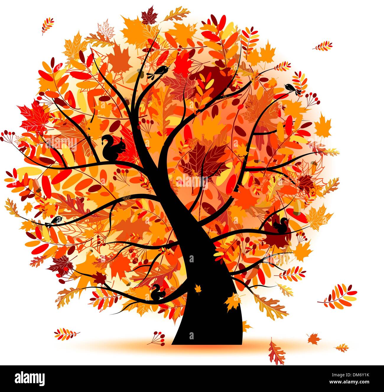 Bel arbre d'automne pour votre conception Illustration de Vecteur