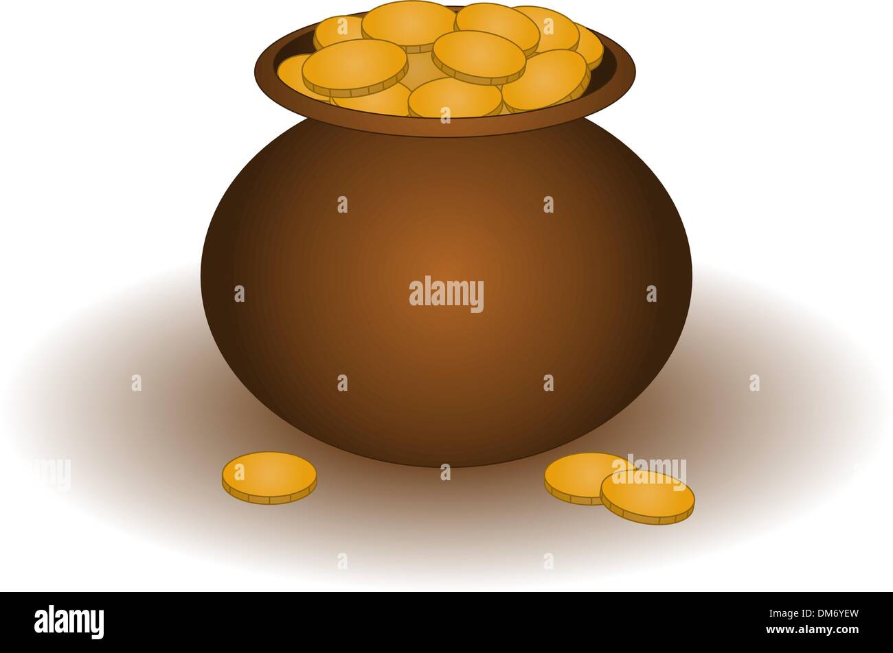 Pot en argile avec de l'or Illustration de Vecteur