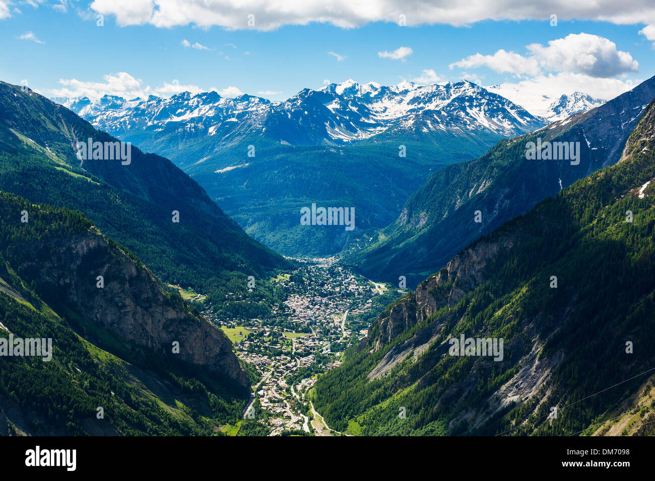 L'Italie, Val d'aoste, vallée avec Courmayeur Banque D'Images