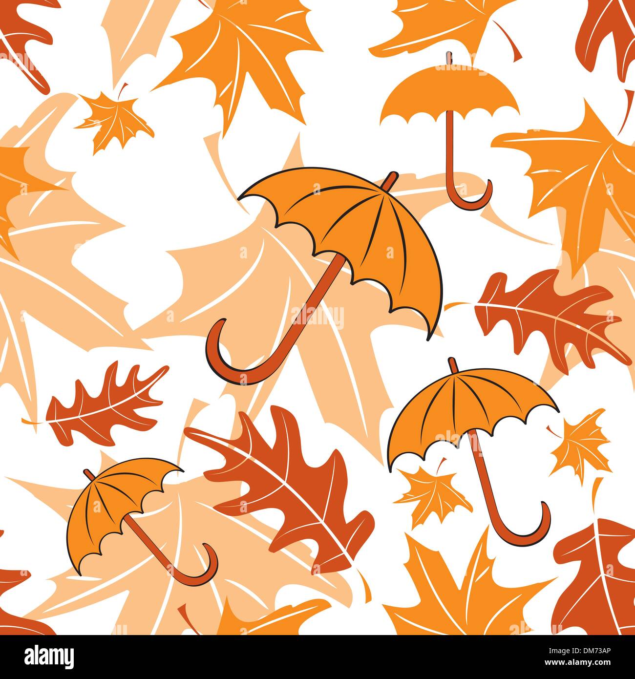 Modèle d'automne sans couture avec parasols Illustration de Vecteur