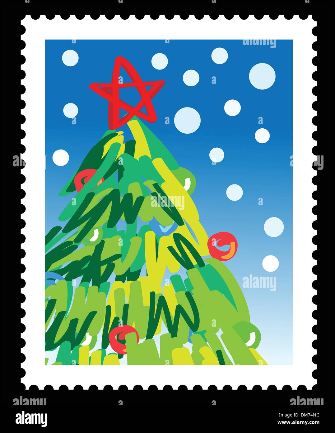 timbre de Noël Illustration de Vecteur