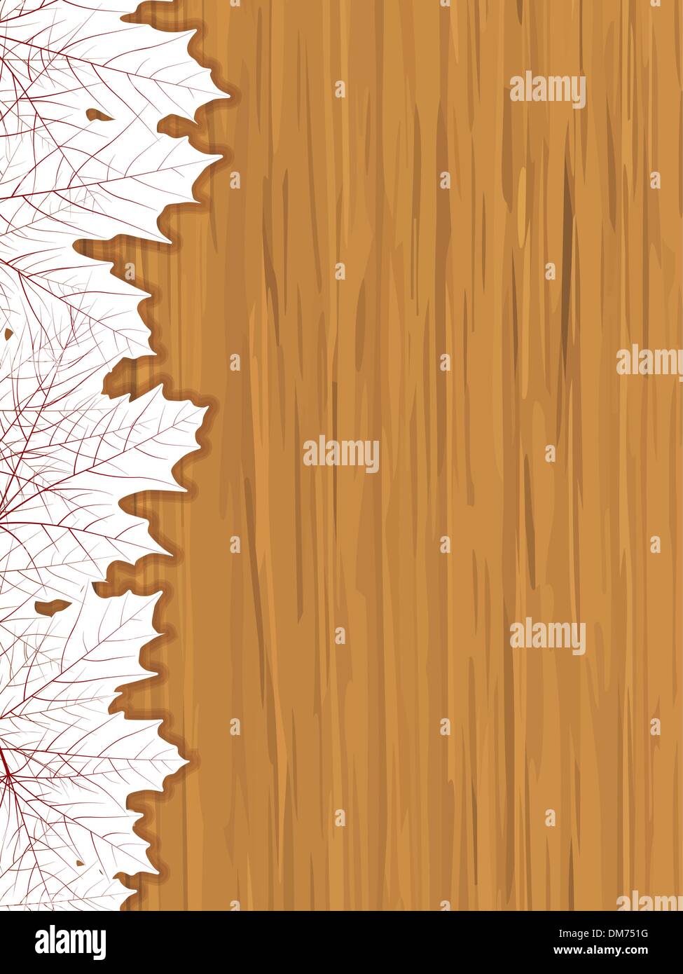 Automne feuilles colorées & fond de bois. EPS 8 Illustration de Vecteur