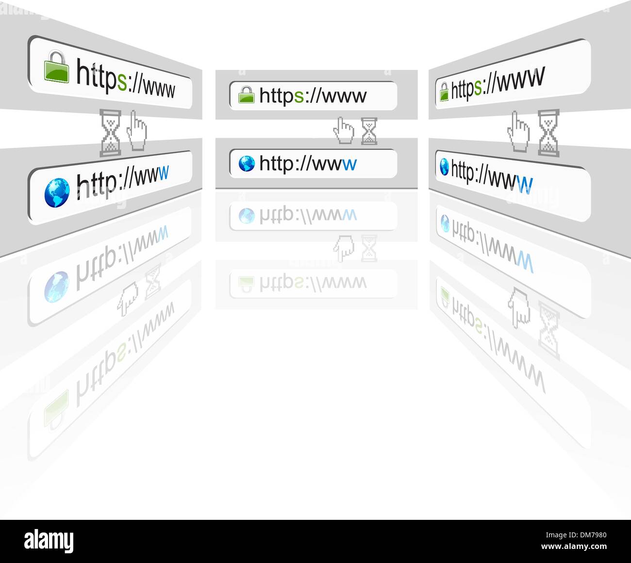 Connexion web sécurisée sur un navigateur web Illustration de Vecteur